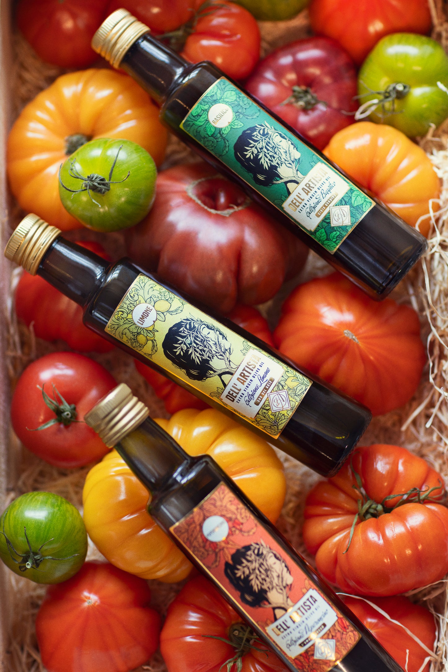 3 pack med smaksatt Olivolja, Limone, Basilico & Peperoncino